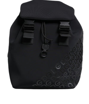 Dolce &amp; Gabbana Black Neoprene Nylon DG Logo School Backpack Bag
