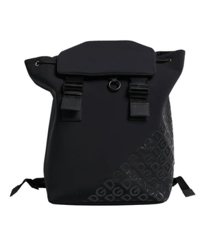 Dolce &amp; Gabbana Black Neoprene Nylon DG Logo School Backpack Bag