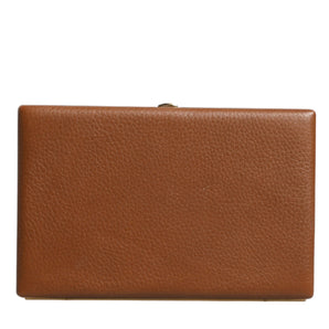 Dolce & Gabbana Brown Leather Clutch Evening Crossbody Bag
