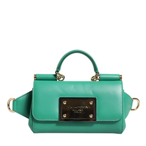 Dolce & Gabbana Emerald Green CalfskinLeather DG Logo Shoulder Bag