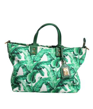 Dolce &amp; Gabbana Green Canvas Botanical Garden Women Tote Bag