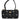 Dolce & Gabbana Black Leather Crystal Embellished Logo Shoulder Bag