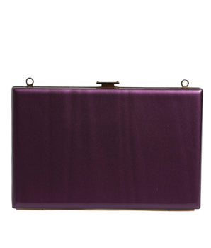 Dolce &amp; Gabbana Purple Leather Clutch Evening Crossbody Bag