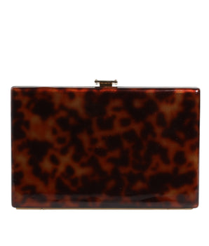 Dolce &amp; Gabbana Brown Leather Clutch Evening Crossbody Bag