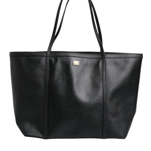 Dolce & Gabbana Black Leather Miss Escape Shopping Tote Bag