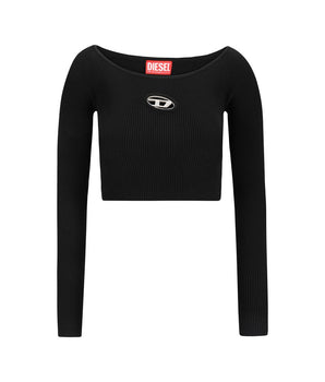 Diesel Black Rayon Long Sleeve T-Shirt