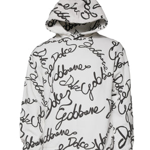 Sudadera con capucha de algodón con logotipo blanco de Dolce &amp; Gabbana