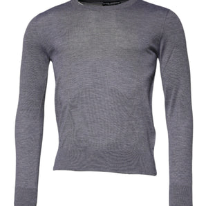 Suéter de cuello redondo de cachemira gris de Dolce &amp; Gabbana