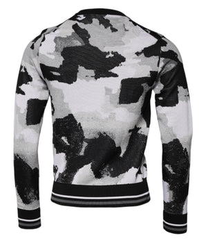 Dolce &amp; Gabbana Multicolor Camouflage Crew Neck Men Pullover Sweater