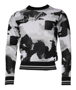 Dolce &amp; Gabbana Multicolor Camouflage Crew Neck Men Pullover Sweater