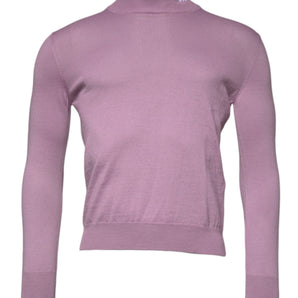 MSGM Purple Wool Knit Turtle Neck Long Sleeve Pullover Sweater