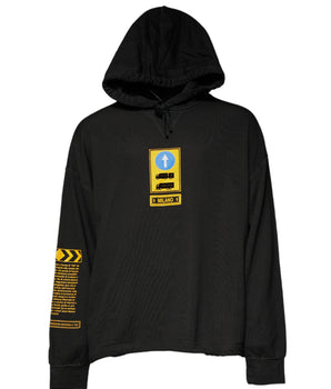 Dolce &amp; Gabbana Black Cotton Hooded DG Shield Pullover Sweater