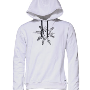 Dolce & Gabbana White Sacred Heart Hooded Sweatshirt Sweater