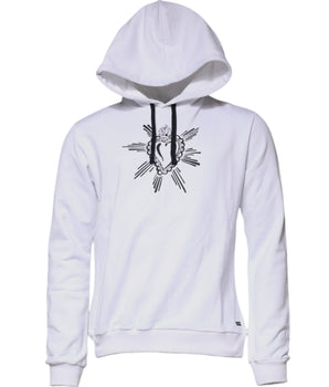 Dolce &amp; Gabbana White Sacred Heart Hooded Sweatshirt Sweater