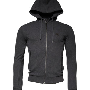 Dolce & Gabbana Gray Logo Full Zip Hooded Sweatshirt Sweater