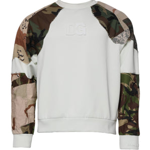Dolce & Gabbana Multicolor Patchwork Cotton Crew Neck Sweater