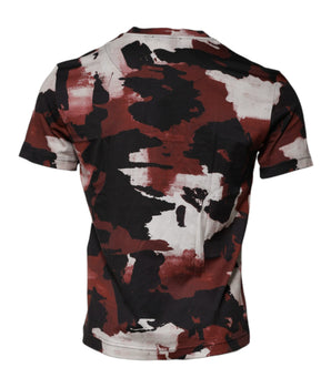 Camiseta de cuello redondo con estampado de camuflaje multicolor de Dolce &amp; Gabbana