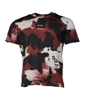 Camiseta de cuello redondo con estampado de camuflaje multicolor de Dolce &amp; Gabbana