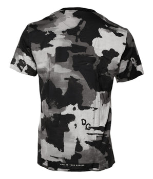 Dolce &amp; Gabbana Multicolor Camouflage Crew Neck T-shirt