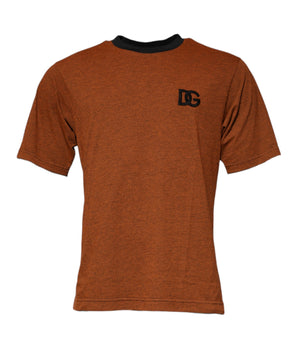 Dolce &amp; Gabbana Brown DG Logo Polyester Crew Neck T-shirt