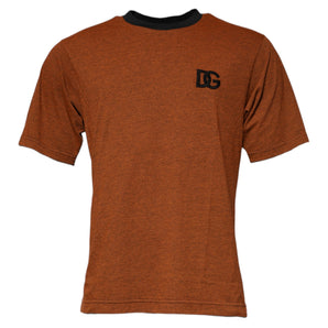 Dolce & Gabbana Brown DG Logo Polyester Crew Neck T-shirt