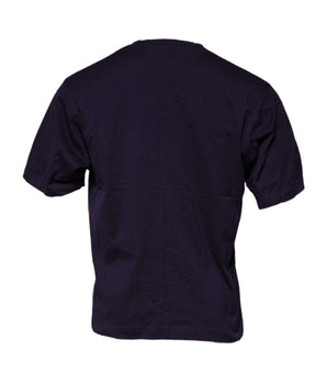 Dolce &amp; Gabbana Purple DG Logo Cotton Crew Neck T-shirt