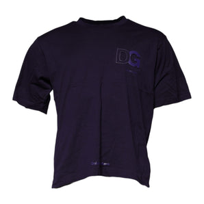 Dolce & Gabbana Purple DG Logo Cotton Crew Neck T-shirt