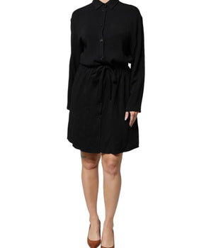 Vestido mini de viscosa negra de manga larga y corte A de Emporio Armani