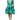 Alberta Ferretti Green Satin Polyester Sleeveless V-neck Layered Dress