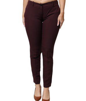 Pantalones de vestir ajustados de cintura media color granate de Aniye By