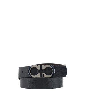 Ferragamo Black Calf Leather Bos Taurus Regular Belt
