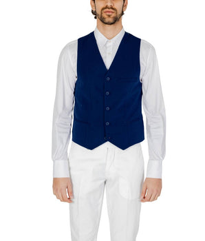 Only &amp; Sons Blue Polyester Waistcoat