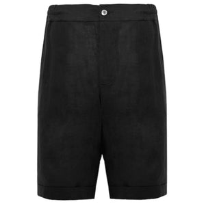 Pantalón corto de lino negro Alpha Studio