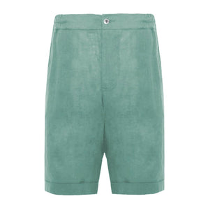 Pantalón corto de lino verde Alpha Studio