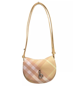 Bolso bandolera Burberry Mini Check Rocking Horse color melocotón
