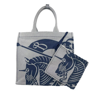 Burberry Navy EKD Canvas Tote Bag With Coin Pouch