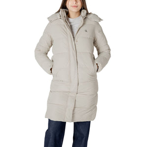 Calvin Klein Jeans Beige Polyester Jackets &amp; Coat