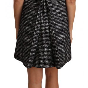 Dolce & Gabbana Houndstooth Floral Appliqué Shift Dress