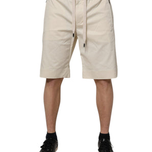 Dolce & Gabbana Off White Cotton Stretch Men Bermuda Shorts