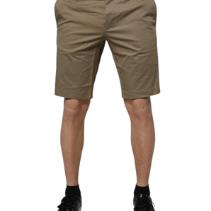 Dolce & Gabbana Dark Khaki Cotton Stretch Casual Chino Shorts