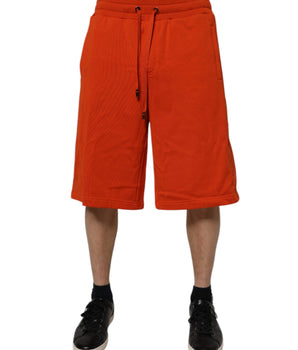 Dolce &amp; Gabbana Red Cotton Blend Mid Waist Men Bermuda Shorts