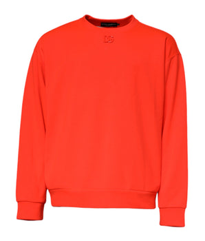 Dolce &amp; Gabbana Red Logo Polyester Crew Neck Sweatshirt Sweater