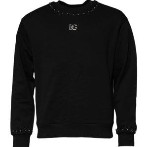 Dolce &amp; Gabbana Suéter tipo sudadera con tachuelas y logo negro
