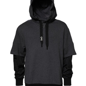 Sudadera con capucha de algodón gris jaspeado de Dolce &amp; Gabbana