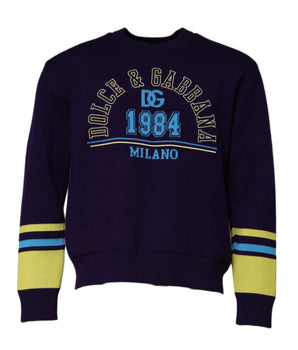Dolce & Gabbana Blue 1984 Milano CrewNeck Sweatshirt Sweater