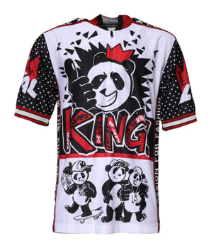 Dolce &amp; Gabbana Multicolor King Panda Print Zipper Collar T-shirt