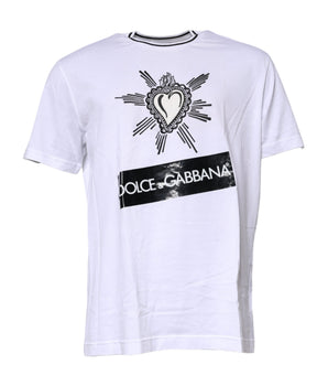 Dolce &amp; Gabbana White Sacred Heart Short Sleeve T-shirt