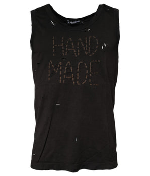 Camiseta negra sin mangas con cuello redondo de Dolce &amp; Gabbana