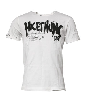 Dolce &amp; Gabbana White Graphic Print Cotton Crew Neck T-shirt