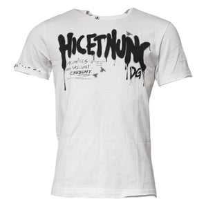Dolce &amp; Gabbana White Graphic Print Cotton Crew Neck T-shirt